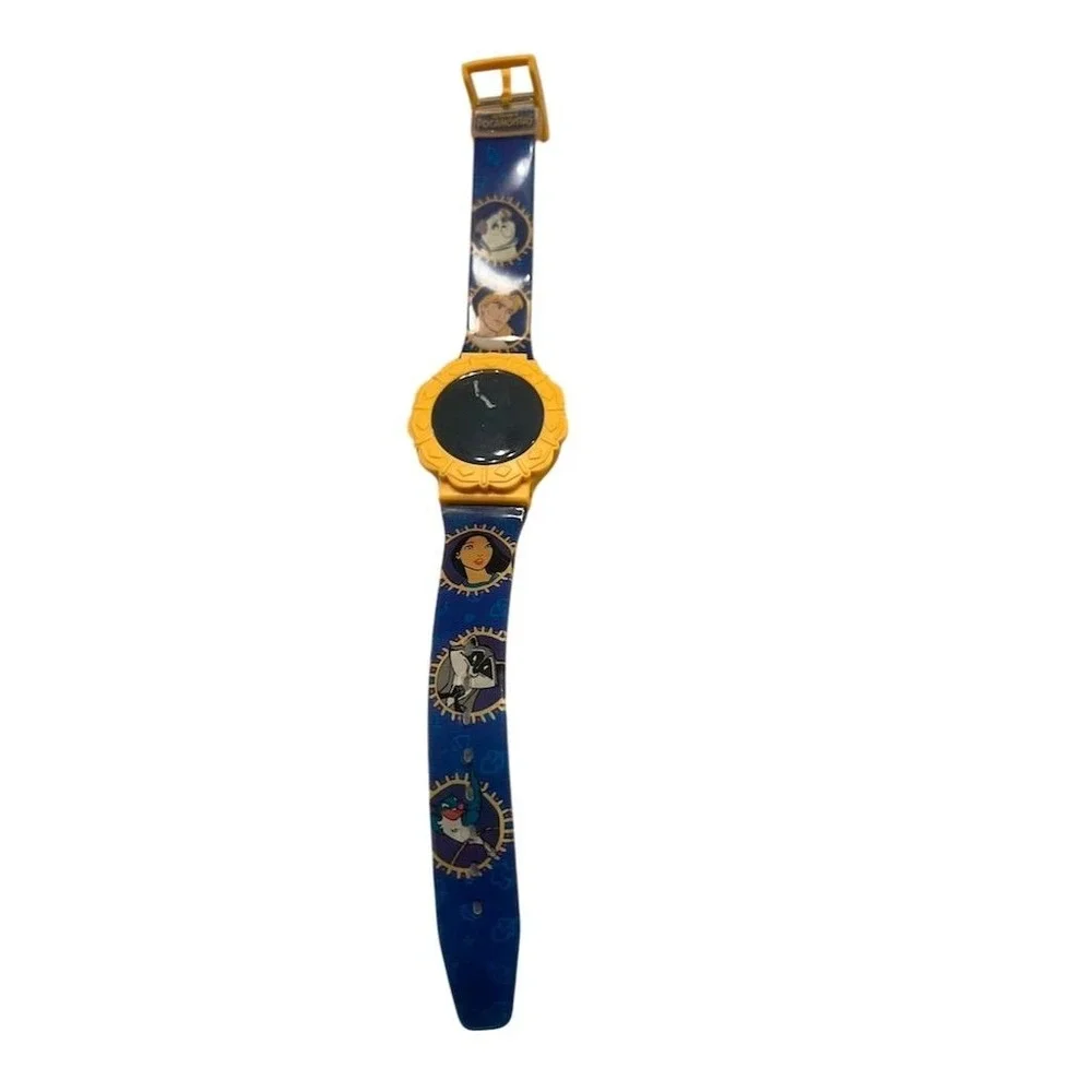 Vintage Disney Pocahontas Girls Holographic Digital Watch two piece strap tested